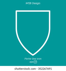 Web line icon. Shield.