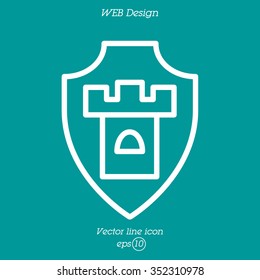 Web line icon. Shield.