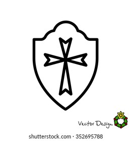Web line icon. Shield.