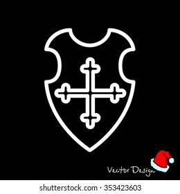 Web line icon. Shield.