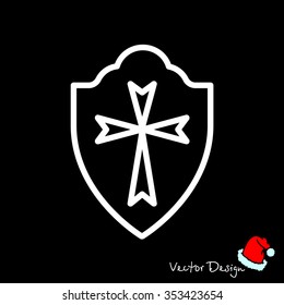 Web line icon. Shield.