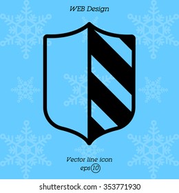 Web line icon. Shield.