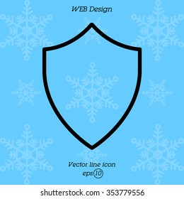 Web line icon. Shield.