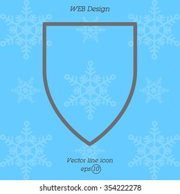 Web line icon. Shield.
