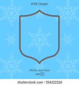 Web line icon. Shield.