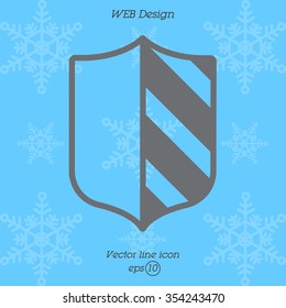 Web line icon. Shield.