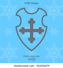 Web line icon. Shield.