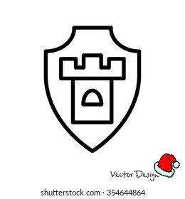 Web line icon. Shield.