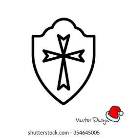 Web line icon. Shield.