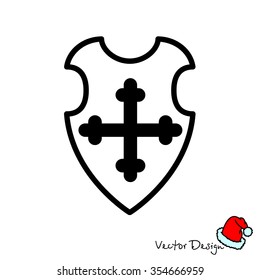 Web line icon. Shield.