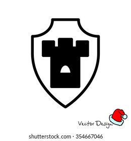 Web line icon. Shield.