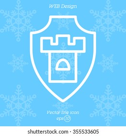 Web line icon. Shield.