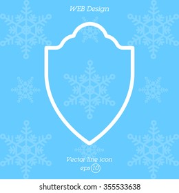 Web line icon. Shield.
