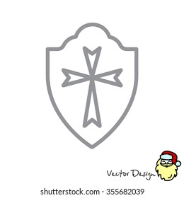 Web line icon. Shield.