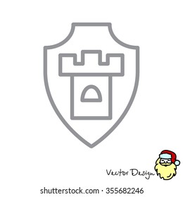 Web line icon. Shield.