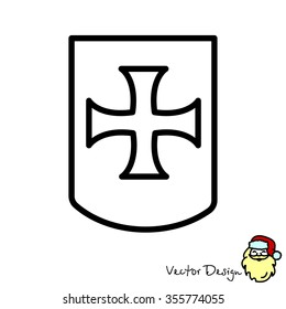 Web line icon. Shield.