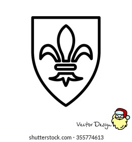 Web line icon. Shield.