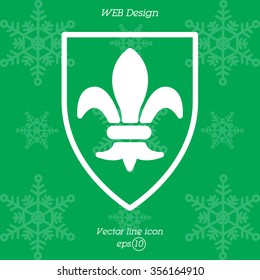 Web line icon. Shield.