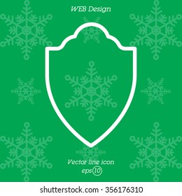 Web line icon. Shield.