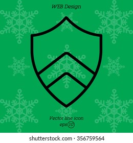 Web line icon. Shield.