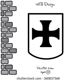 Web line icon. Shield.