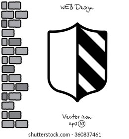 Web line icon. Shield.