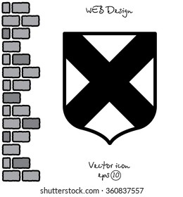 Web line icon. Shield.