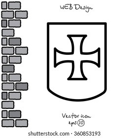 Web line icon. Shield.