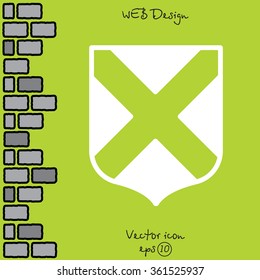 Web line icon. Shield.