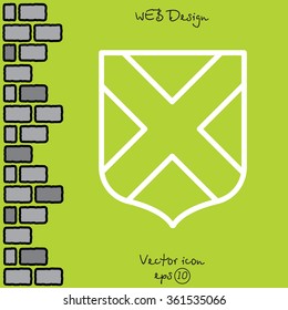 Web line icon. Shield.
