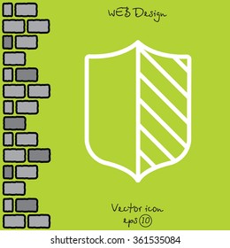 Web line icon. Shield.
