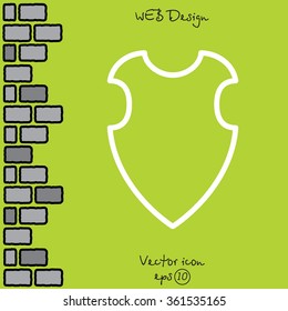 Web line icon. Shield.