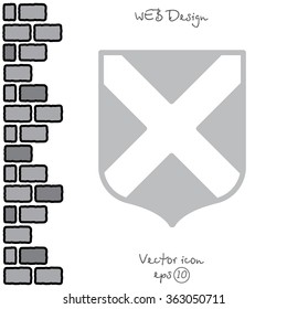 Web line icon. Shield.