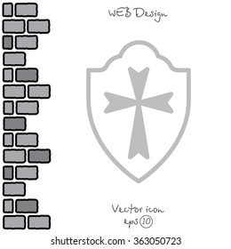 Web line icon. Shield.