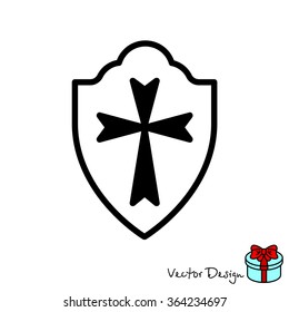 Web line icon. Shield.