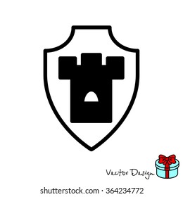 Web line icon. Shield.