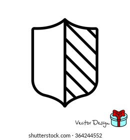 Web line icon. Shield.