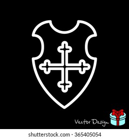 Web line icon. Shield.