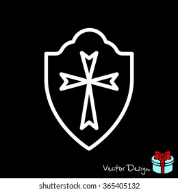 Web line icon. Shield.