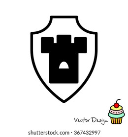 Web line icon. Shield.