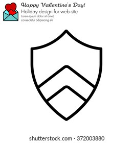 Web line icon. Shield.