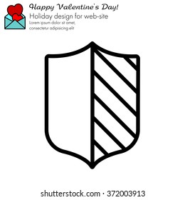 Web line icon. Shield.