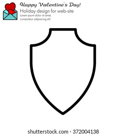 Web line icon. Shield.
