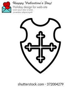 Web line icon. Shield.
