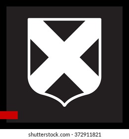 Web line icon. Shield.