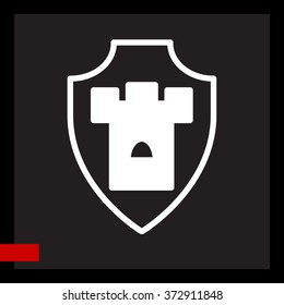 Web line icon. Shield.