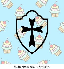 Web line icon. Shield.