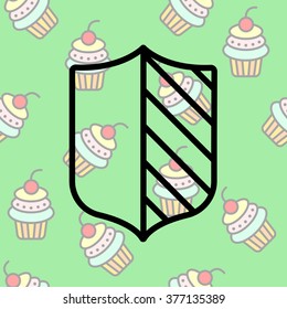 Web line icon. Shield.