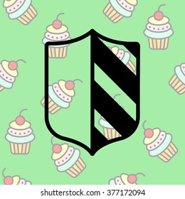 Web line icon. Shield.