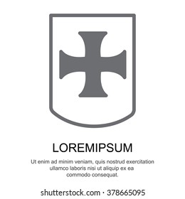 Web line icon. Shield.